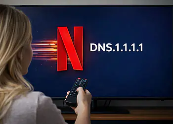 DNS na Smart TV - Configurar o DNS 1.1.1.1 na Smart TV para melhorar a velocidade e o streaming da Netflix, exibindo a tela da Netflix em uma Smart TV.