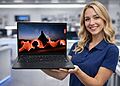 Mantenimiento ThinkPad T14 Gen 4 AMD en uso real, portátil abierto y en funcionamiento durante revisión técnica en entorno profesional.