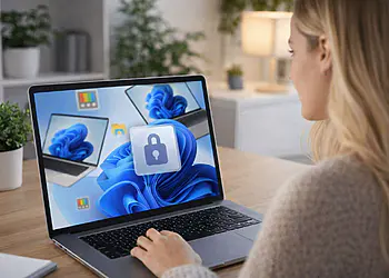 PowerToys funciones clave - Usuario trabajando en un portátil con Windows 11 y PowerToys, mostrando funciones clave de productividad y seguridad que deberían ser nativas en Windows.
