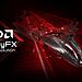 FSR 4.1 AMD: Ilustração promocional do FidelityFX Super Resolution com um design futurista em vermelho e preto, destacando as melhorias de desempenho e qualidade nas GPUs RDNA 4.