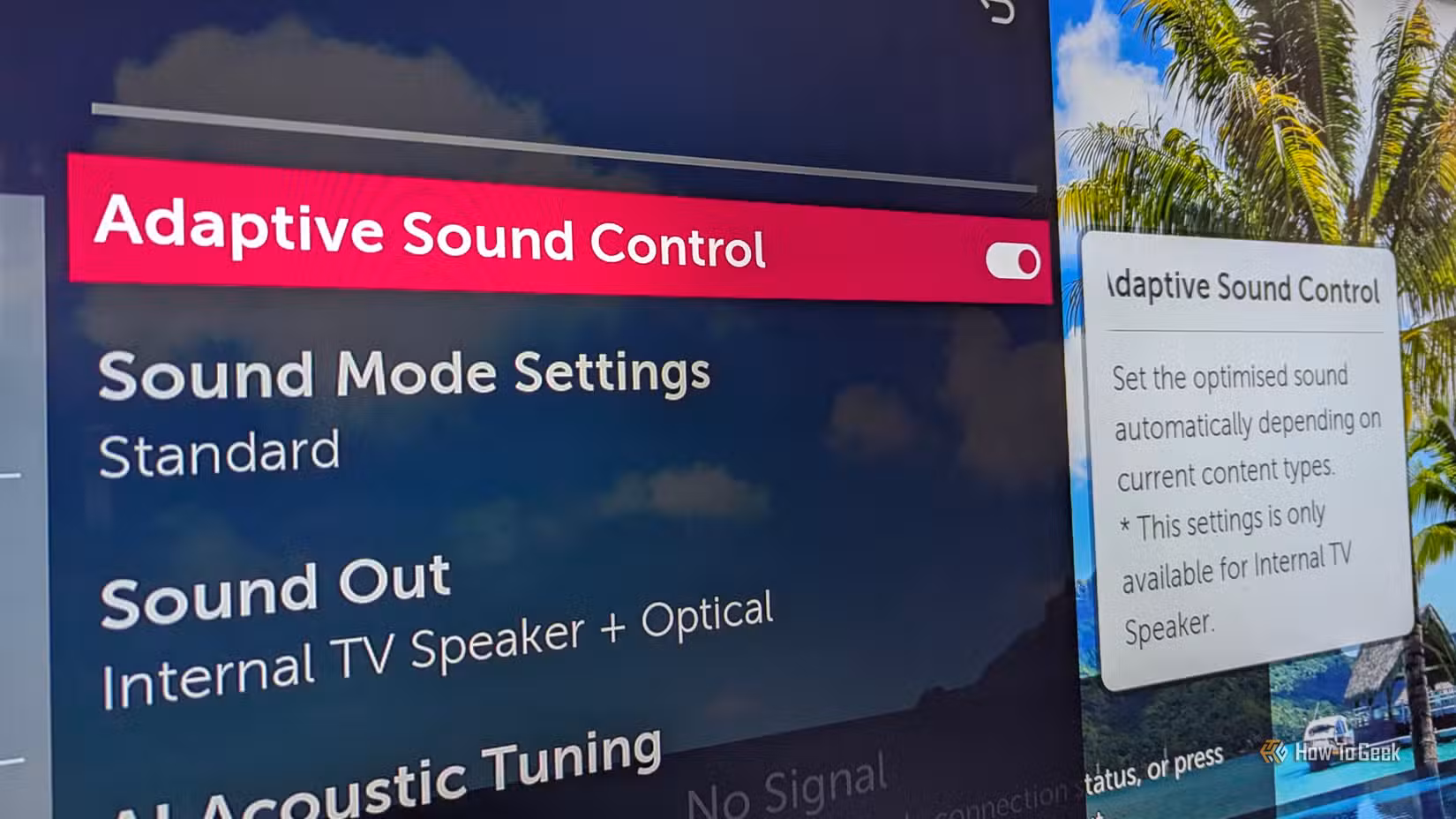 Impostazioni audio su una smart TV