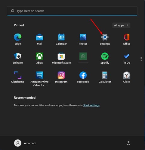 Ventana de Configuración de Windows 11