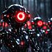 Infraestructura C2 botnet: impacto tras la operación internacional 12 A infraestrutura de botnet C2 é representada por uma rede de robôs conectados com olhos vermelhos, simbolizando servidores de comando e controle usados em ataques de malware e cibersegurança.