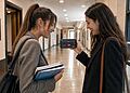 Android volume by schedule 29 Android Volume - Two students consult an Android phone application to adjust the volume according to a schedule in the hallway of a law school.